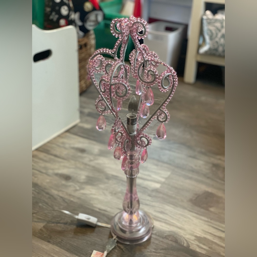 Pink crystal shabby chic light